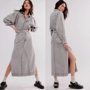 Free People Mad Love Midi Dress in Moonstone